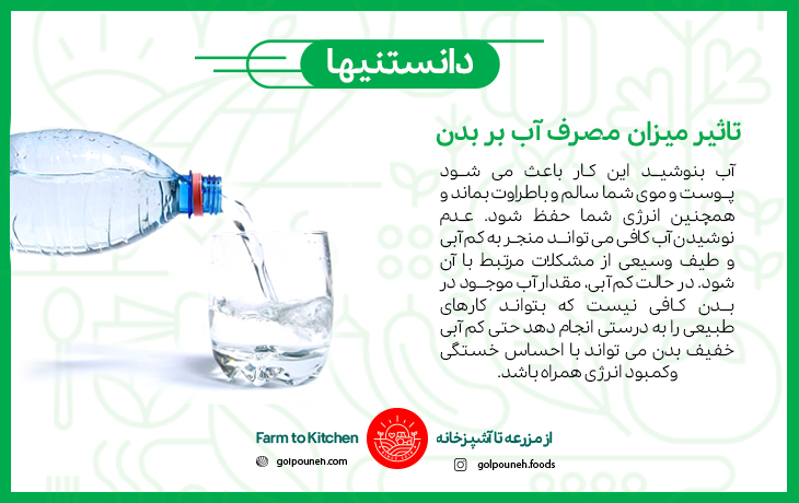تاثیرمیزان مصرف آب بر بدن 