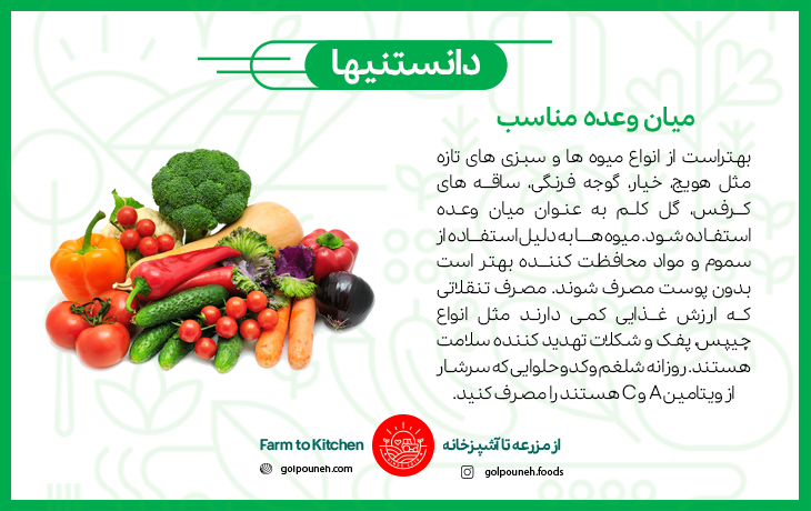 میان وعده مناسب 