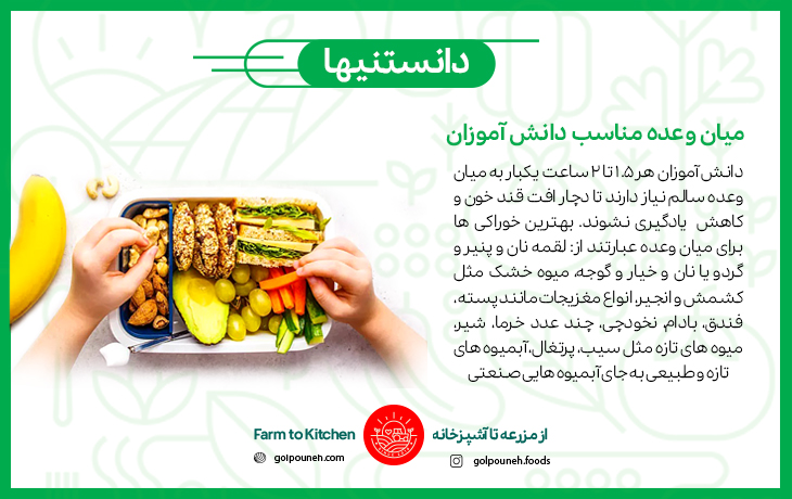 میان وعده مناسب 